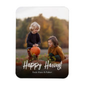 Herfst herfst Eenvoudige kalligrafie Happy Harvest Magneet (Verticaal)