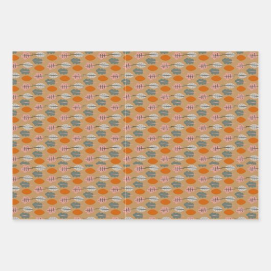 Herfst herfst eikels uilen inpakpapier vellen (Voorkant 3)