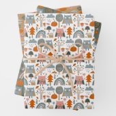 Herfst herfst eikels uilen inpakpapier vellen (In situ)