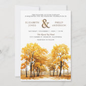 Herfst Herfst Eiken Bos QR Code Bruiloft Kaart (Voorkant)