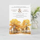 Herfst Herfst Eiken Bos QR Code Bruiloft Kaart (Staand voorkant)