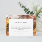 Herfst herfst elegante bruiloft bedankkaart (Staand voorkant)
