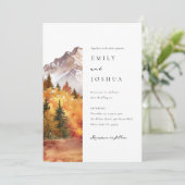 Herfst herfst elegante bruiloft kaart (Staand voorkant)