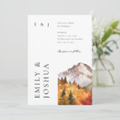 Herfst herfst elegante bruiloft kaart (Staand voorkant)