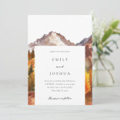 Herfst herfst elegante bruiloft kaart (Staand voorkant)