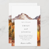 Herfst herfst elegante bruiloft kaart (Voorkant / Achterkant)