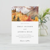 Herfst herfst elegante bruiloft kaart (Staand voorkant)