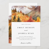 Herfst herfst elegante bruiloft kaart (Voorkant / Achterkant)