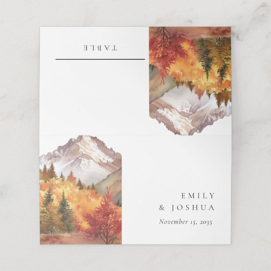 Herfst herfst elegante bruiloft plaatskaartje (Buitenkant ongevouwen)