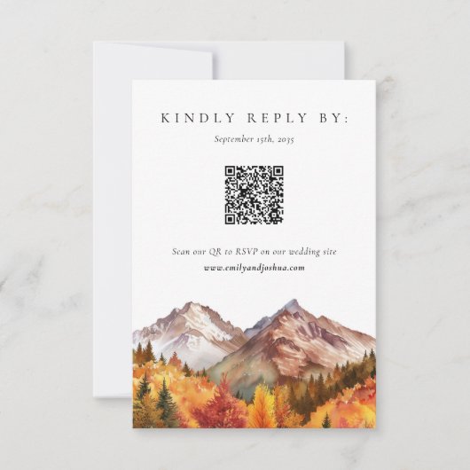 Herfst herfst Elegante bruiloft RSVP (Voorkant)
