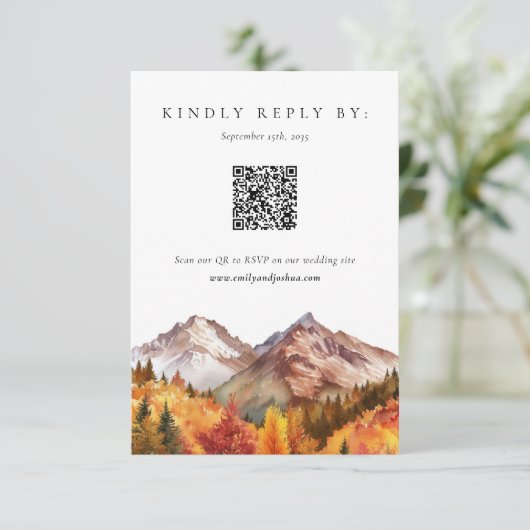 Herfst herfst Elegante bruiloft RSVP (Staand voorkant)