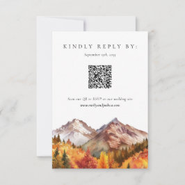 Herfst herfst Elegante bruiloft RSVP Kaartje