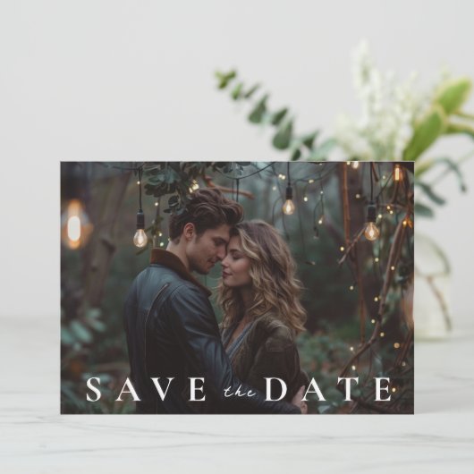 Herfst herfst elegante bruiloft save the date (Staand voorkant)