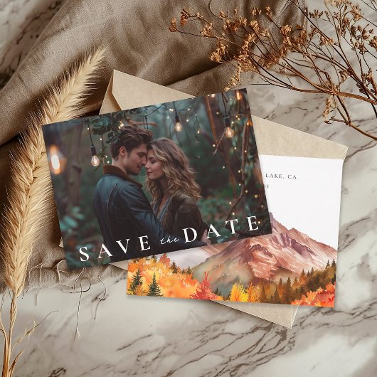 Herfst herfst elegante bruiloft save the date