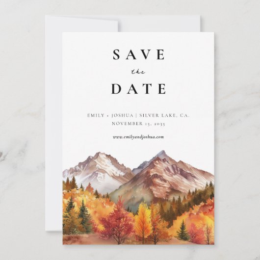 Herfst herfst elegante bruiloft save the date (Voorkant)