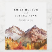 Herfst herfst elegante bruiloft wijn etiket (Enkel label)