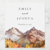 Herfst herfst elegante bruiloft wijn etiket (Enkel label)