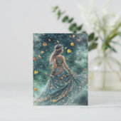 Herfst Herfst Equinox Boho Kind en bladeren Feestdagenkaart (Staand voorkant)