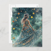 Herfst Herfst Equinox Boho Kind en bladeren Feestdagenkaart (Voorkant / Achterkant)