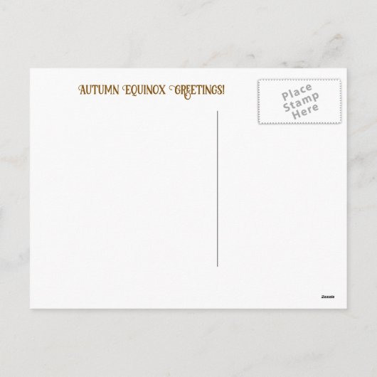 Herfst Herfst Equinox Fantasy Vos en Maan Feestdagenkaart (Achterkant)