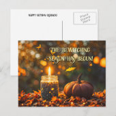 Herfst Herfst Equinox Mabon Kaars Pompoen Feestdagenkaart (Voorkant / Achterkant)