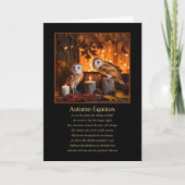 Herfst Herfst Equinox Mabon met uilen en kaarsen Kaart (Voorkant)
