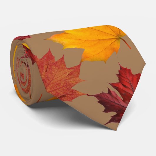 Herfst Herfst esdoorn bladeren Stropdas (Opgerold)
