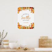 Herfst Herfst esdoorn verlaat Baby shower welkomst Poster (Keuken)