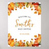 Herfst Herfst esdoorn verlaat Baby shower welkomst