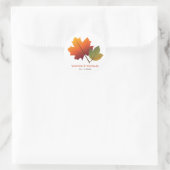 herfst Herfst esdoorn verlaat rustieke bruiloft Ronde Sticker (Tas)