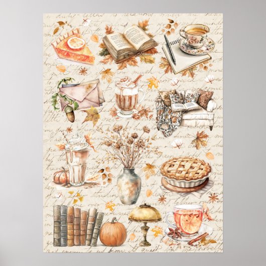 Herfst Herfst Essential Boek Eten Esthetisch Poster (Voorkant)