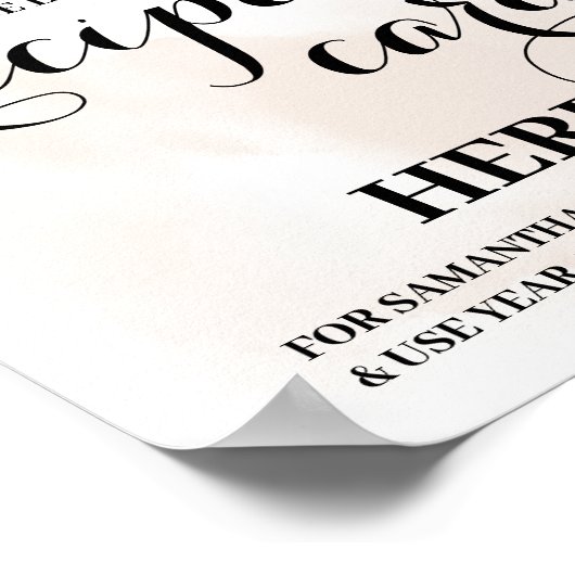 Herfst herfst Eucalyptus Recipe Card Sign Poster (Hoek)