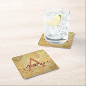 Herfst - Herfst Familie Monogram Bladeren Kartonnen Onderzetters (Insitu)