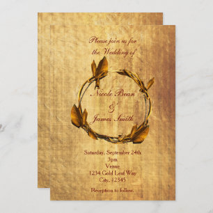 Herfst Herfst Faux Gold Leaf & Stick Krans Bruilof Kaart