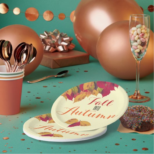 Herfst herfst feestdag papieren bordje (Multi)