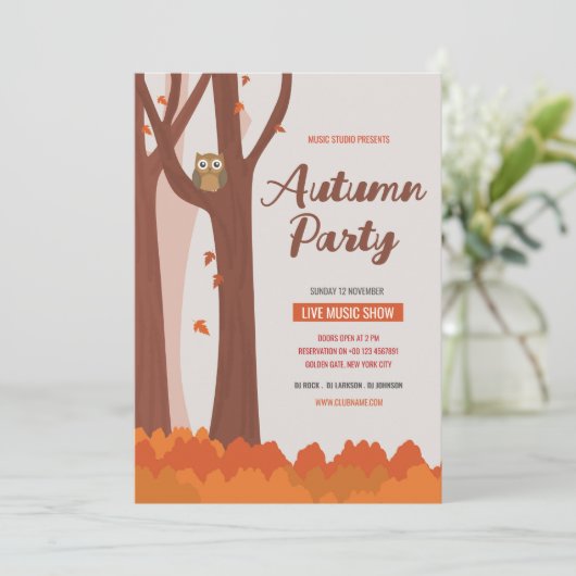 Herfst / Herfst Feestflyer sjabloon Kaart (Staand voorkant)