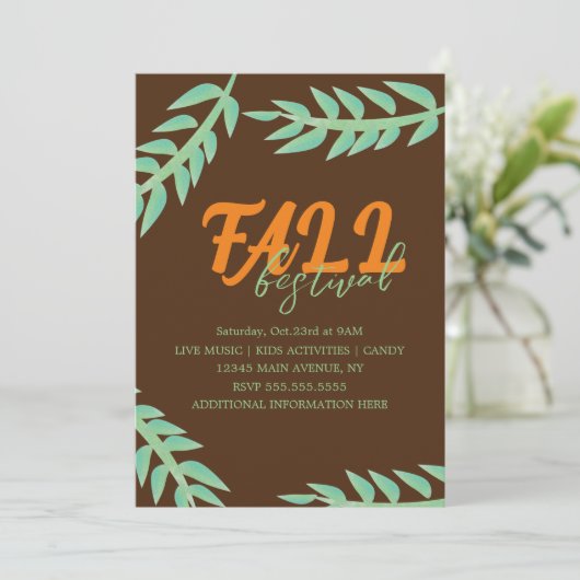 Herfst herfst Festival Greenery Flyer Kaart (Staand voorkant)