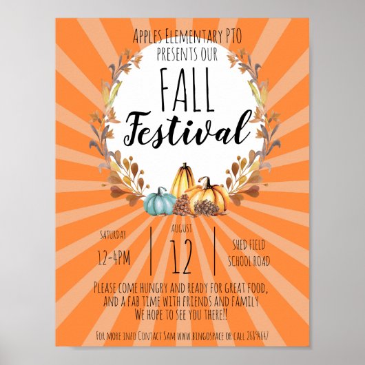herfst herfst festival PTO PTA-fondsenwerving Poster (Voorkant)
