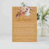 Herfst herfst Floral Bouquet op gouden bruiloft Informatiekaartje (Staand voorkant)