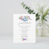 Herfst - Herfst Floral bruiloft Gast Details Informatiekaartje (Staand voorkant)