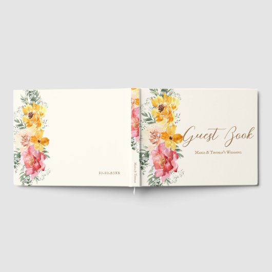 Herfst Herfst Floral Bruiloft Gastenboek (Volledig)