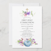 herfst - Herfst Floral Eerste Heilige Communie Kaart (Voorkant)