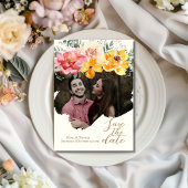 Herfst Herfst Floral Elegant Bruiloft Save The Dat Save The Date