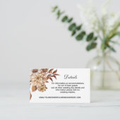 Herfst herfst Floral laat de legant bruiloft detai Informatiekaartje (Staand voorkant)