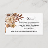 Herfst herfst Floral laat de legant bruiloft detai Informatiekaartje (Voorkant)