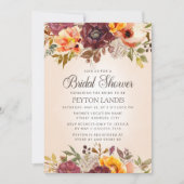 Herfst herfst Floral Oranje Rust Vrijgezellenfeest Kaart (Voorkant)