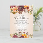 Herfst herfst Floral Oranje Rust Vrijgezellenfeest Kaart (Staand voorkant)