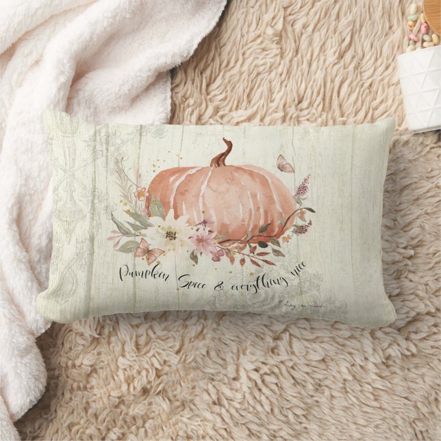 Herfst herfst Floral Pumpkin Spice Alles goed Kussen (Deken)