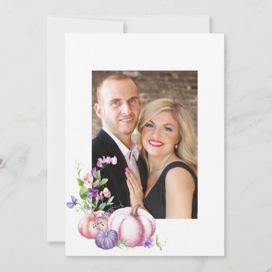 herfst - Herfst Floral Rustic Country Barn Wedding Save The Date (Achterkant)