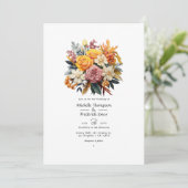 herfst - Herfst Floral Wedding Kaart (Staand voorkant)